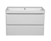 Тумба підвісна Аквародос Акцент Люкс 90 см з раковиною Deep МДФ білий матовий АР000072317