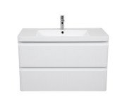 Тумба підвісна Аквародос Акцент Люкс 90 см із раковиною Bar МДФ білий матовий АР000112185