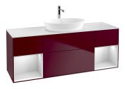 Тумба під раковину Villeroy & Boch Finion 160х50,1 см з підсвічуванням МДФ півонія матовий лак/скло біле матове F861MTHB