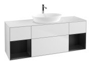 Тумба під раковину Villeroy & Boch Finion 160х50,1 см із підсвічуванням МДФ білий матовий лак/скло біле матове F861PDMT