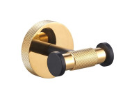 Гачок для ванної кімнати Аквародос Лоренцо 9225 подвійний чорний/золото АР000113377