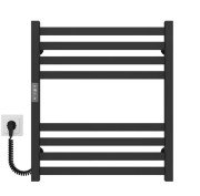 Електрична сушарка для рушників Deffi Magnus П8 500х600 ліве підключення JD04 чорний A.MA.60.50.8.E.B.L.2