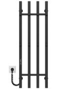 Електрична сушарка для рушників Deffi Split П4 300х1000 ліве підключення JD04 чорний A.SP.100.30.4.E.B.L.2