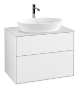 Тумба под раковину Villeroy & Boch Finion 80х50,1 см МДФ глянцевый белый лак/стекло белое матовое F87100GF