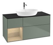 Тумба під раковину Villeroy & Boch Finion 120х50,1 см із підсвічуванням МДФ оливковий матовий лак/скло чорне матове G822PCGM