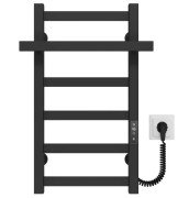 Електрична сушарка для рушників Deffi Nicolе П6 400х600 праве підключення JD04 чорний A.NI.60.40.6.E.B.R.2