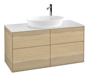 Тумба під раковину Villeroy & Boch Finion 120х50,1 см МДФ шпон дуба/скло біле матове F91100PC