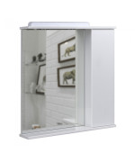 Дзеркальна шафка Мийдодир СТ-70 73х76 см з LED-підсвічуванням ДСП білий глянець 00-00004090