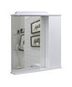 Зеркальный шкафчик Мойдодыр СТ-70 73х76 см с LED-подсветкой ДСП белый глянец 00-00004090