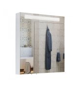 Зеркальный шкафчик Мойдодыр Лагуна ЗШ-80 75х82 см с LED-подсветкой ДСП белый глянец 00-00002880