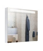 Дзеркальна шафка Мийдодир Лагуна ЗШ-100 97х82 см з LED-підсвічуванням ДСП білий глянець 00-00002882