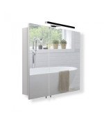 Зеркальный шкафчик Мойдодыр Руна 80х72 см с LED-светильником ДСП белый мат 00-0008229