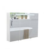 Дзеркальна шафка Мийдодир Oskar ЗШ-90 90х65 см з LED-підсвічуванням ДСП білий глянець 00-0008253