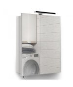 Зеркальный шкафчик Мойдодыр Руна 54х72 см с LED-светильником ДСП белый мат 00-0007701