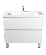 Тумба підлогова Мийдодір Палермо 90-U з раковиною Creavit  ID-90 ДСП/МДФ білий глянець 00-00004170