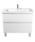 Тумба напольная Мойдодыр Палермо 90-U с раковиной Creavit ID-90 ДСП/МДФ белый глянец 00-00004170