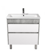 Тумба Мийдодир Polo Loft 80-U з раковиною Cosmo ДСП бетон/білий глянець 00-0008082