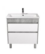 Тумба Мийдодир Polo Loft 70-U з раковиною Cosmo ДСП бетон/білий глянець 00-0008387