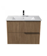 Тумба підвісна Мийдодір Grace 80-A з раковиною Creavit Su-80 ДСП дуб підсмажений 00-0008599