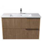 Тумба підвісна Мийдодир Grace 100-A з раковиною Creavit Su-100 ДСП дуб підсмажений 00-0008600