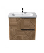 Тумба підвісна Мийдодир Cubic 70-A з раковиною Creavit Ideal ДСП дуб підсмажений 00-0008640