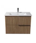 Тумба подвесная Мойдодыр Grace 80-A с раковиной Creavit Su-80 ДСП дуб поджаренный 00-0008599