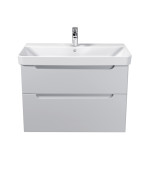 Тумба подвесная Мойдодыр Malaga 80-A с раковиной Vivace ДСП/МДФ белый глянец 00-0009161