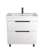 Тумба напольная Мойдодыр Iris 80-A с раковиной Fenova ДСП/МДФ белый глянец 00-0009281