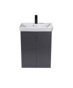 Тумба Мийдодір Simple Graphite 55-U з раковиною River ДСП/МДФ графіт матовий 00-0009267