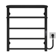 Электрический полотенцесушитель Deffi Lux Hotel П5 400х600 правое подключение JD04 черный A.LH.60.40.5.E.B.R.2