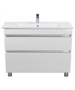 Тумба підлогова Мийдодір MoonShine 100 з раковиною Creavit Su-100 ДСП білий глянець 00-0008660