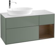 Тумба под раковину Villeroy & Boch Finion 120х50,1 см с подсветкой МДФ оливковый матовый лак/стекло белое матовое F931GNGM
