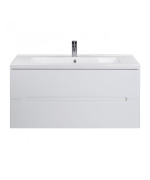 Тумба подвесная Мойдодыр Octavio 100-A с раковиной Cosmopolitan ДСП/МДФ белый глянец 00-0006529