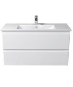 Тумба підвісна Мийдодир Unik 100-A з раковиною Creavit Su-100 ДСП/МДФ білий глянець 00-0009167