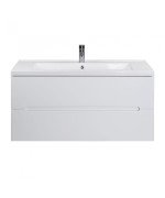 Тумба подвесная Мойдодыр Octavio 100-A с раковиной Cosmopolitan ДСП/МДФ белый глянец 00-0006529