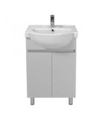 Тумба підлогова Мийдодір Temp 55 з раковиною Freja ДСП/МДФ білий глянець 00-0008085