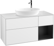 Тумба під раковину Villeroy & Boch Finion 120х50,1 см з підсвіткою МДФ білий глянцевий лак/скло біле матове F951PDGF