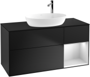 Тумба под раковину Villeroy & Boch Finion 120х50,1 см с подсветкой МДФ черный матовый лак/стекло черное матовое F952MTPD