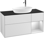 Тумба під раковину Villeroy & Boch Finion 120х50,1 см із підсвічуванням МДФ білий матовий лак/скло чорне матове F952MTMT