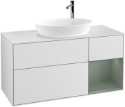 Тумба під раковину Villeroy & Boch Finion 120х50,1 см із підсвічуванням МДФ білий матовий лак/скло біле матове F951GMMT