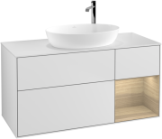 Тумба під раковину Villeroy & Boch Finion 120х50,1 см із підсвічуванням МДФ білий матовий лак/скло біле матове F951PCMT