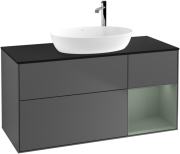 Тумба под раковину Villeroy & Boch Finion 120х50,1 см с подсветкой МДФ антрацит матовый лак/стекло черное матовое F952GMGK