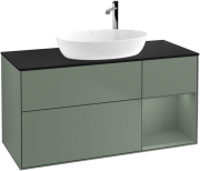 Тумба під раковину Villeroy & Boch Finion 120х50,1 см із підсвічуванням МДФ оливковий матовий лак/скло чорне матове F952GMGM