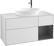 Тумба під раковину Villeroy & Boch Finion 120х50,1 см із підсвічуванням МДФ білий матовий лак/скло біле матове F951HGMT