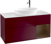 Тумба под раковину Villeroy & Boch Finion 120х50,1 см с подсветкой МДФ пион матовый лак/стекло белое матовое G951GNHB