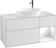 Тумба під раковину Villeroy & Boch Finion 120х50,1 см із підсвічуванням МДФ білий матовий лак/скло біле матове G951GFMT