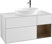 Тумба під раковину Villeroy & Boch Finion 120х50,1 см із підсвічуванням МДФ білий матовий лак/скло біле матове G951GNMT