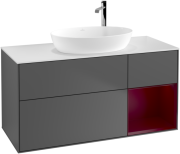 Тумба под раковину Villeroy & Boch Finion 120х50,1 см с подсветкой МДФ антрацит матовый лак/стекло белое матовое G951HBGK