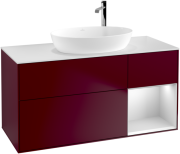 Тумба под раковину Villeroy & Boch Finion 120х50,1 см с подсветкой МДФ пион матовый лак/стекло белое матовое G951MTHB
