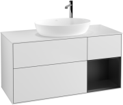 Тумба під раковину Villeroy & Boch Finion 120х50,1 см із підсвічуванням МДФ білий матовий лак/скло біле матове G951PDMT